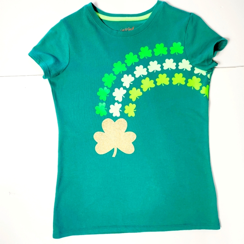 🩷Cat & Jack Girl's St. Patrick's day T-shirt size: 10/12 L